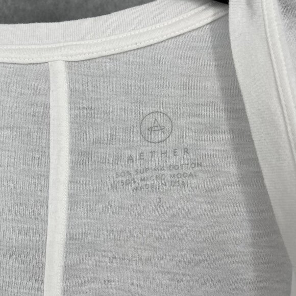 Aether Womens 3Q Slouch Top Shirt Size Medium White Semi Sheer Dolman Sleeve NEW - Picture 5 of 15